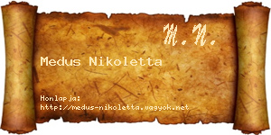 Medus Nikoletta névjegykártya